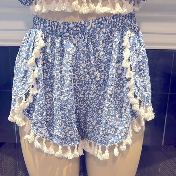 L’ATISTE- Blue Floral Two-Piece Set with Tassels size M, S - Picture 4 of 7